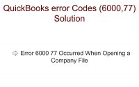 restoration Quick Books Error 6000-77 while beginning corporation record